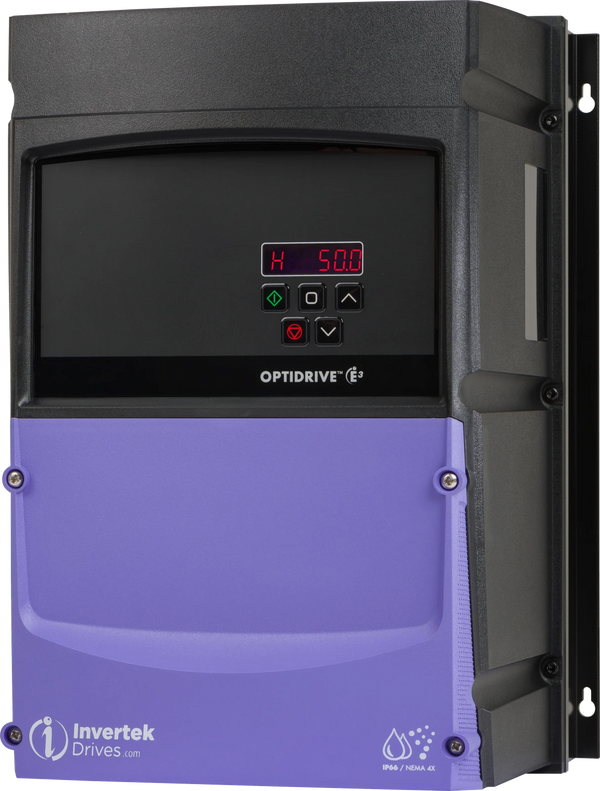 Invertek Optidrive E3 ODE-3-420300-104B-MTP – 10Hp 200~240V 1Ph IP66/NEMA4X Indoor/Outdoor