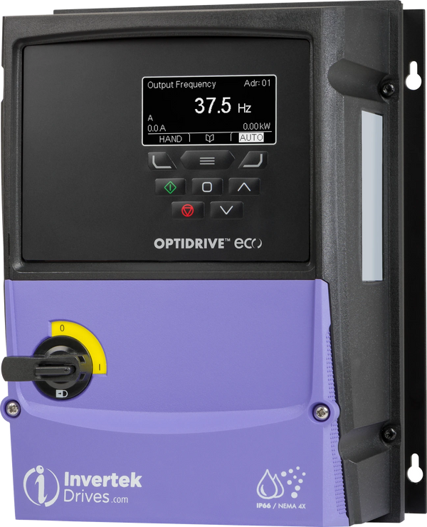 Invertek Optidrive Eco ODV-3-260090-301E-MN – 7.5Hp 500~600V 3Ph IP66/NEMA4X Indoor/Outdoor