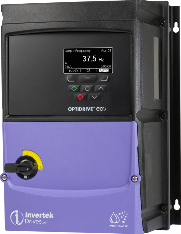 Invertek Optidrive Eco ODV-3-340180-3F1E-MN – 10Hp 380~480V 3Ph IP66/NEMA4X Indoor/Outdoor