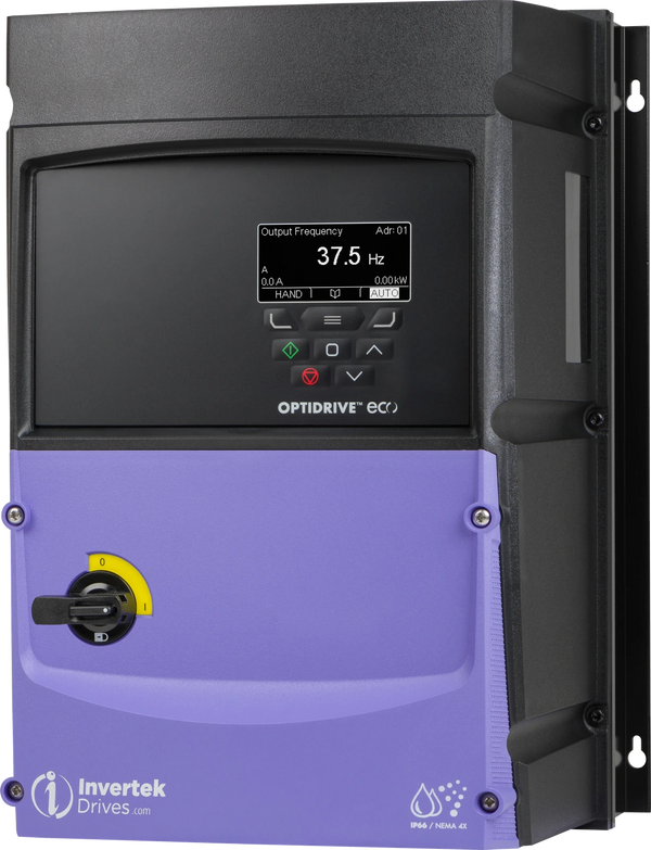 Invertek Optidrive Eco ODV-3-460430-301E-MN – 40Hp 500~600V 3Ph IP66/NEMA4X Indoor/Outdoor