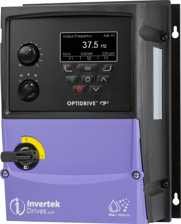 Invertek Optidrive P2 ODP-2-26075-3H04B-MN – 7.5Hp 500~600V 3Ph IP66/NEMA4X Indoor/Outdoor
